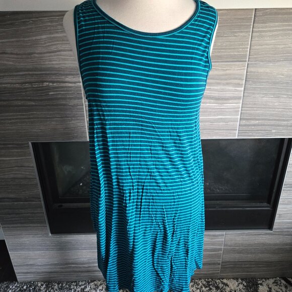 George Teal & Aqua Striped Sleeveless Dress – Size XL - Picture 1 of 2